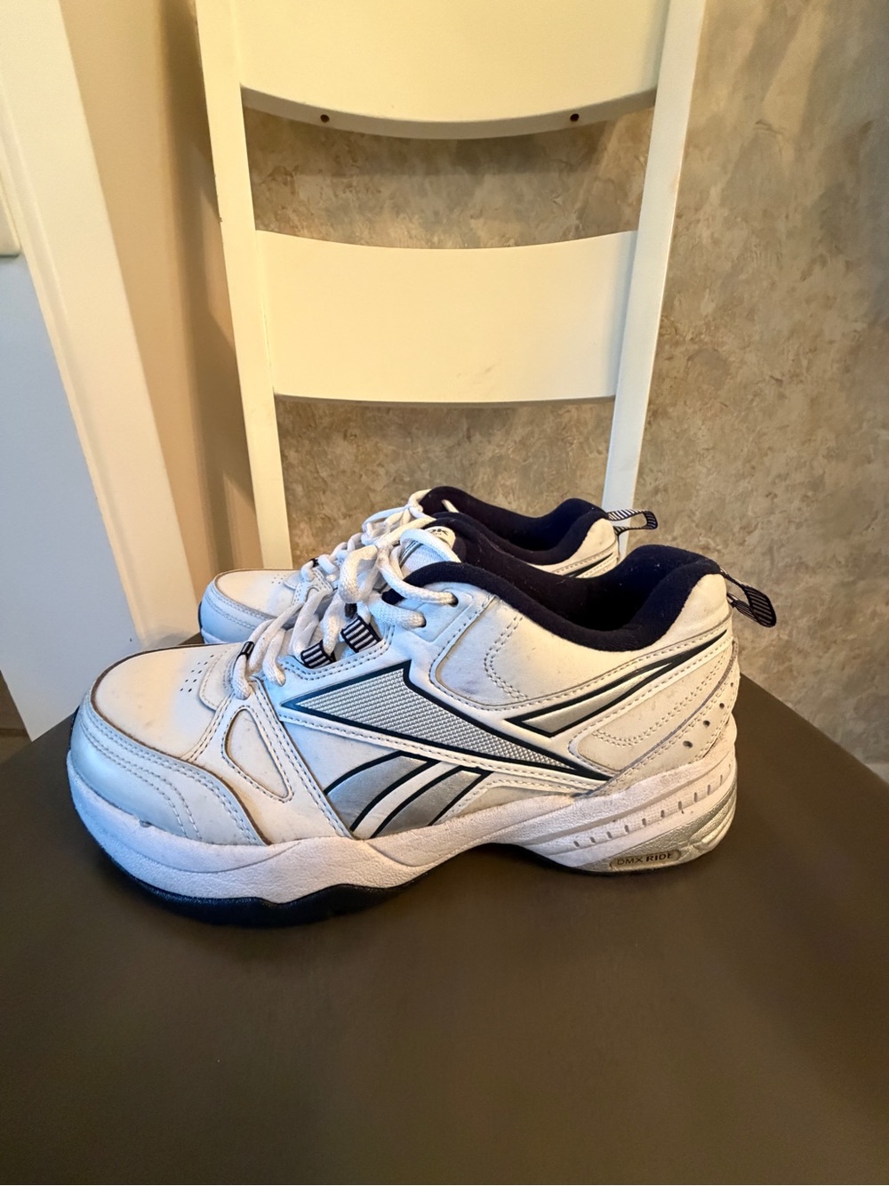 Reebok Men's White and Navy Athletic Sneakers